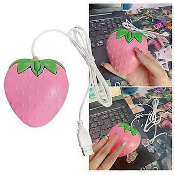 Snygg Rosa USB-Mus Kompakt Optisk Gamingmus för Kontor och Skrivbord