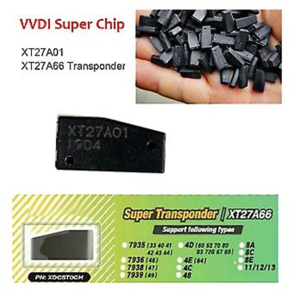 2 stk. Vvdi Super Chip Xt27a01 Xt27a66 Transponder Til Id46/40/43/4d/8c/8a/t3/47 Til Vvdi2 Vvdi Mini