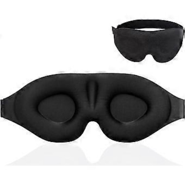 2-pack Sömnmask 3D Konturformad med Justerbart Band
