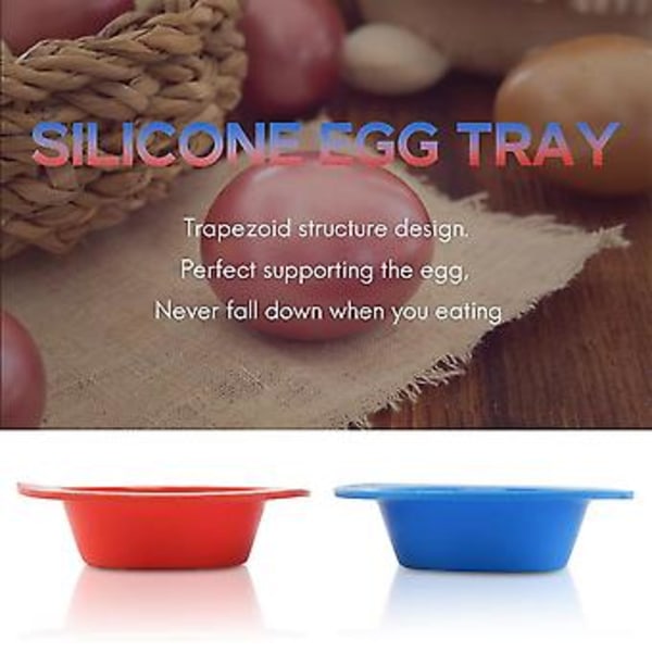 4 stk. silikon eggkopper i moderne design holdere sett servering kjøkken kokte egg frokost (tilfeldig C
