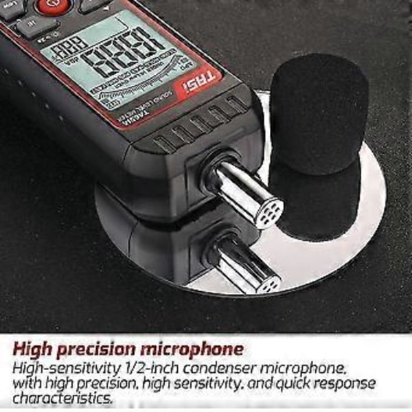 Ta651a Digital Ljudnivåmätare Logger 30-130db Audio Ljudmätningsinstrument Mini Db Meter En