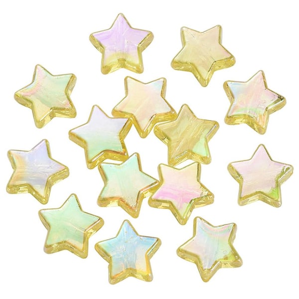 10mm Miljöskyddslim Femuddiga stjärnpärlor Diy-gul