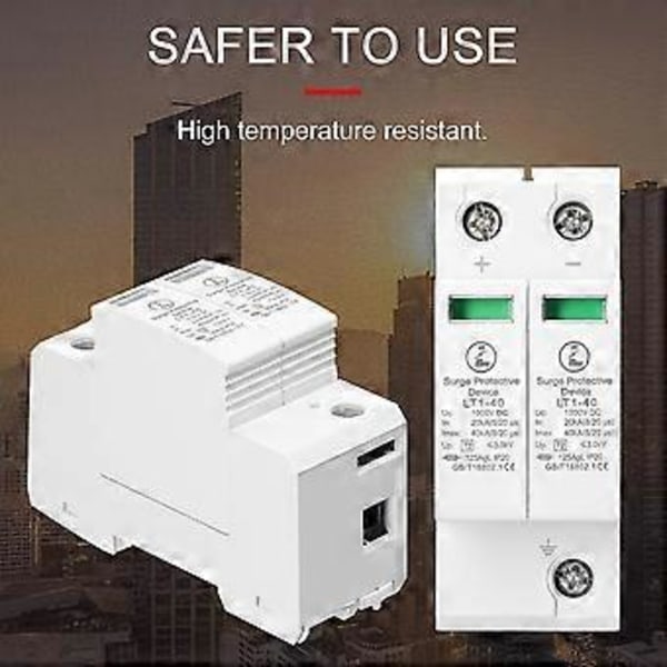 Liitettävä aurinkosähköjärjestelmän ylijännitesuoja, suojalaite 2p-40ka-dc1000v, ylijännite-suojaustyökalu