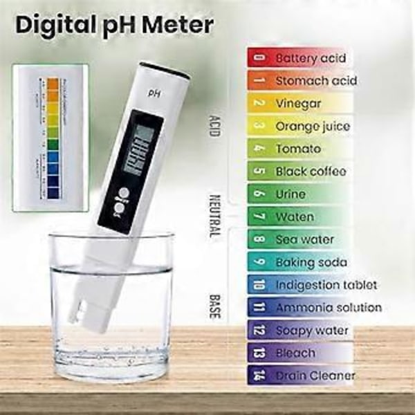 Digital PH og TDS Meter Combo, TDS EC Temperaturmåler, PPM Vandkvalitetstest Kit til Drikkevand, Swimmingpool
