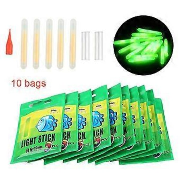 50 stk. fiskeflåd fluorescerende lysstav lys natflåd natflåd stanglys mørke