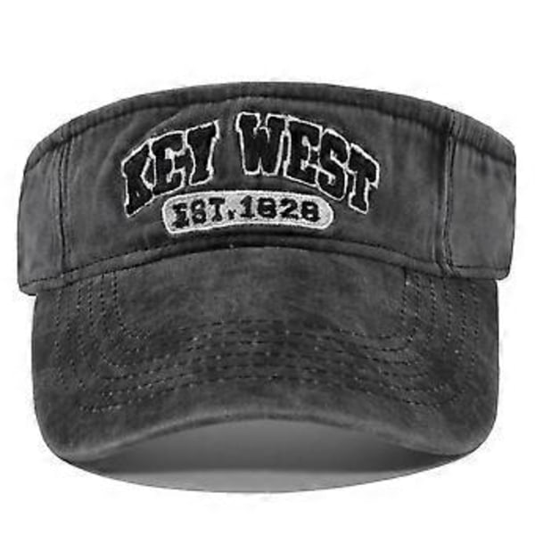 Retro broderi tom topphatt KEY WEST brodert baseballcaps tredimensjonalt broderi solhatt uten topp solhatt