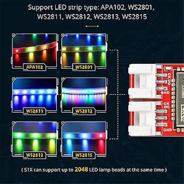 ESK8 RGB Ljus Kontroller för Elektrisk Skateboard Kompatibel med /FSESC/Focbox LED Strip Kontroller