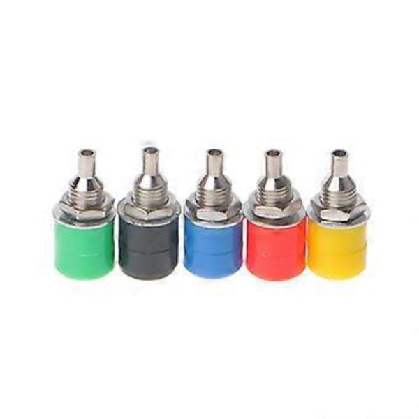 10 st 5 Färger 4mm Hona Banankontakt Uttag Anslutningsplint o Termin