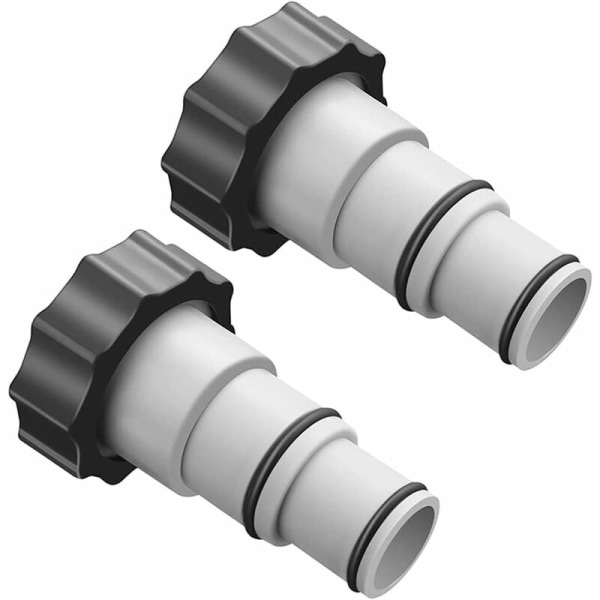 Reservedelsslange-adapter med klemme for Intex overjordisk basseng, 1,5\" til 1,25\" slange-adapter for gjengede pumper (2 stk.)