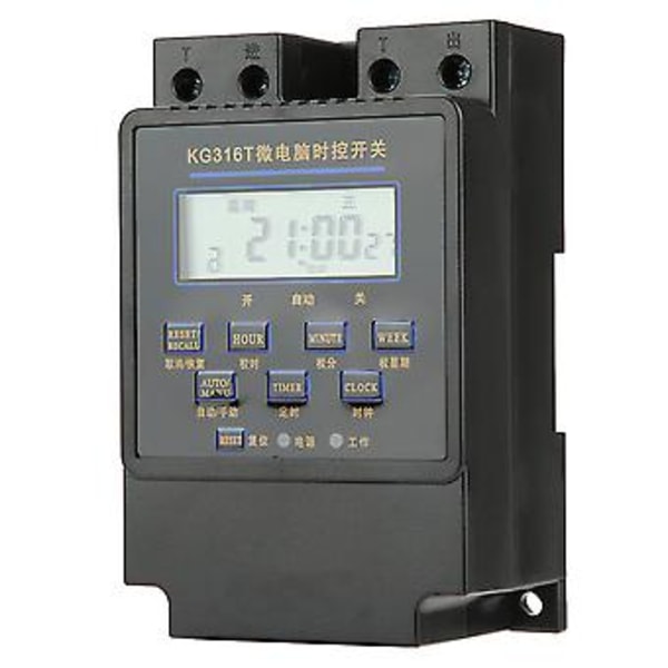 KG316T-B Mikrodatamaskin Timer Bryter Digital LCD Programmerbar Tidsstyringsbryter (24VDC)