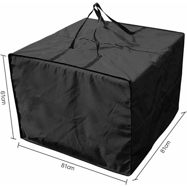 LaBlanc puteoppbevaringspose - Holdbar 210D hagemøbelputeoppbevaringspose, glidelås utendørs puteoppbevaringsdeksel med håndtak og kapasitet 81 x 81 x 61