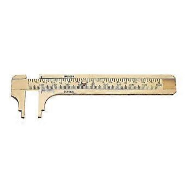 Praktisk messing Vernier Caliper - Dobbeltskala Måleværktøj - Mini Messing Lommeliner (dobbelt skala 100mm)