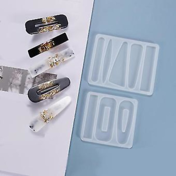 2 stk. Håndlavet Silikone Epoxy Resin Form Smykkefremstillingsværktøj DIY Hårnål Akrylform