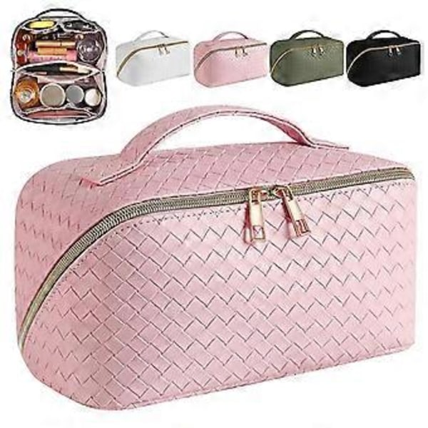 Stor Kosmetikväska för Resor för Kvinnor, med Handtag (rosa)
