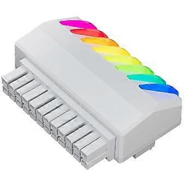 DIY Strømforsyning 90 Graders Bundkort 24pin Adapter ARGB Højre Vinkel Strømforsyning Styrestik Hvid