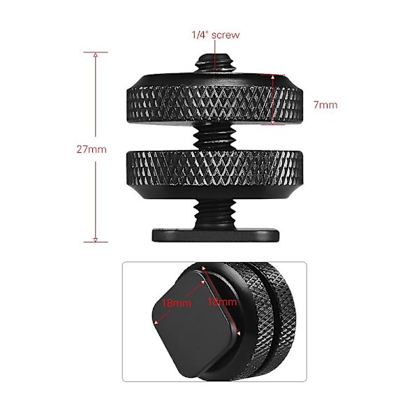 2 st kamerablixtfäste till 1/4\"-20 stativskruvadapter blixtfäste för DSLR-kamerarigg