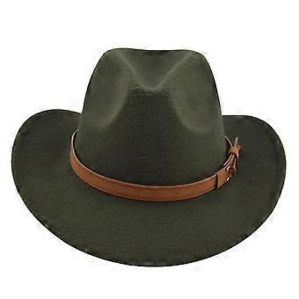 Klassisk cowboyhat retro jazzhat national stil uld top hat messing filthat retro imitation fårehat cowboyhat