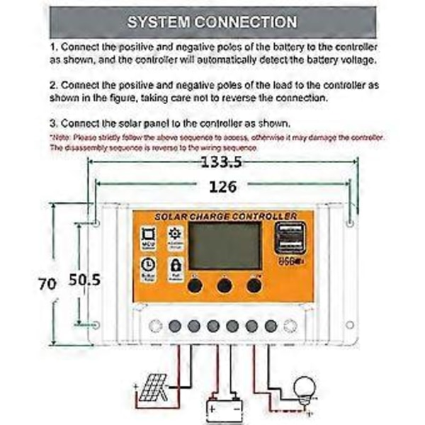 Kaksois-USB-portilla varustettu aurinkopaneeliohjain, älykäs säädin 12V/24V MPPT/PWM automaattinen parametri säädettävä LCD-näyttö