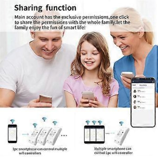 Smart Switch Tuya Smart Home Wifi-brytare Mobiltelefon Trådlös Fjärrkontroll Timer Mini-brytare Trådlös Relämodul