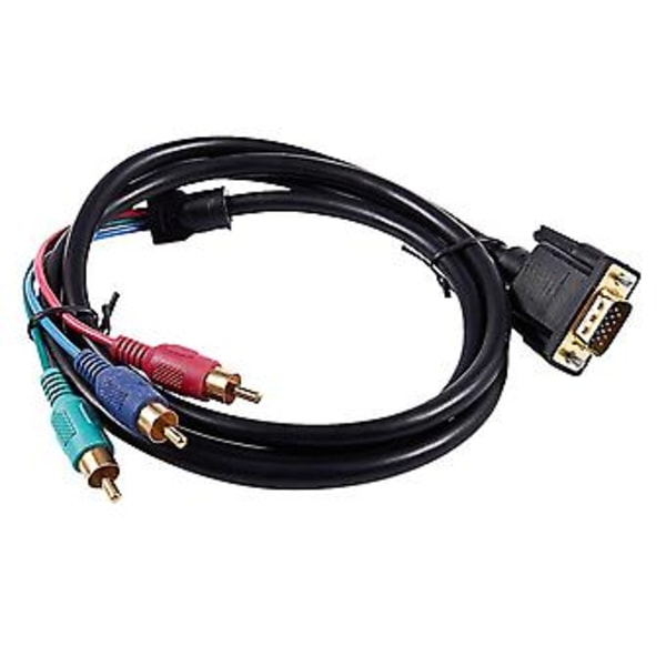 1,5 m 4,9 fot VGA 15-pinners til 3 RGB videokabeladapter