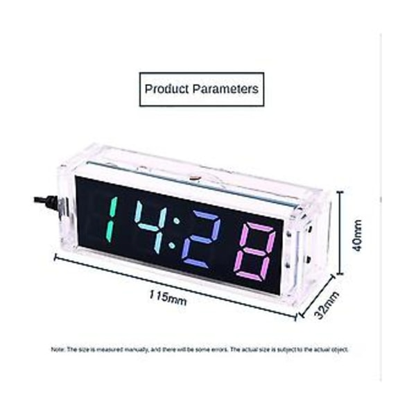 Digital LED Elektronisk DIY-sats Lödningssats Fyra LED Digital Klocka Lösa Delar