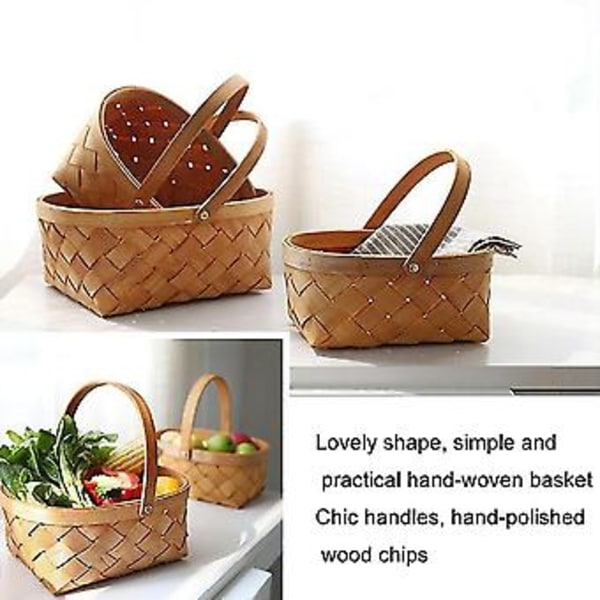 Håndlaget Rattan Oppbevaringsbeholder Oppbevaringskurv Tre Oppbevaringskurv Med Håndtak Oppbevaringsbeholder