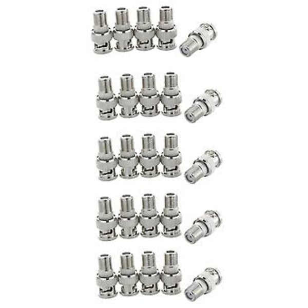 10 stk. Bnc hanstik til F hun jack adapter Coax kobling Cctv kamera