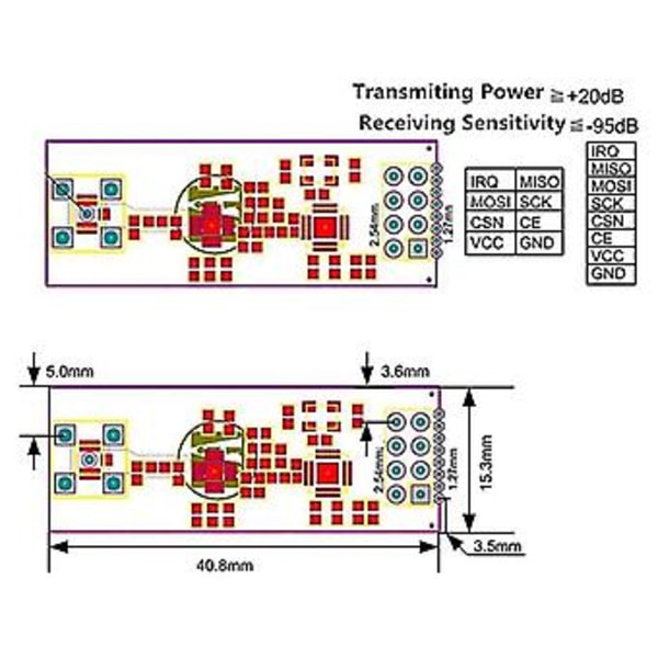 2 stk. Nrf24l01+pa+lna Rf Transceiver Modul Med Sma Antenne 2,4 Ghz 0m + Nrf24l01 Trådløst Modul