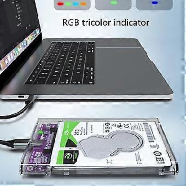 2.5 tuuman HDD-kotelo tukee 6 Gbps Sata - USB TypeC -kiintolevykoteloa