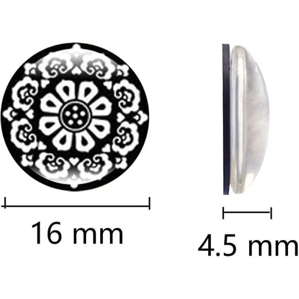 Glass Gems 100 stk Glass Cabochons Blandet Farge Fargerike Runde Dekorative Granuler Trykte Glass Gems For Håndverk