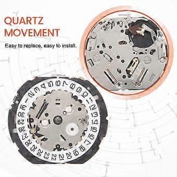 YM62A Ersätter 7T62A Quartz Urverk Datum Vid 3 Klockreparationsdelar Ersättningsdelar