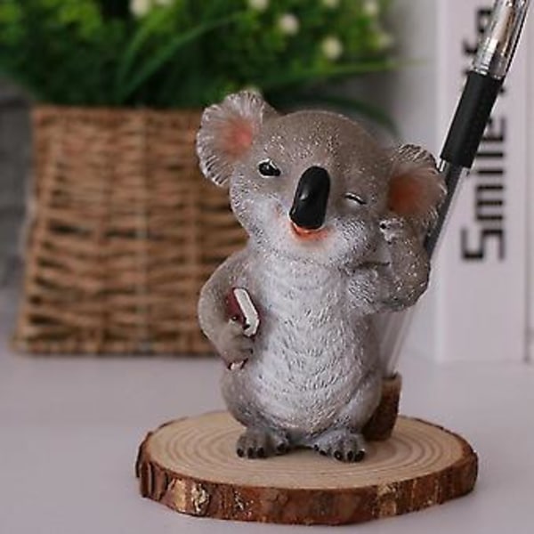 Koala Figuriinit Eläin Pystyt Resin Lasiteline Kynä Aurinkolasiteline Säiliö Työpöydälle Kotiin