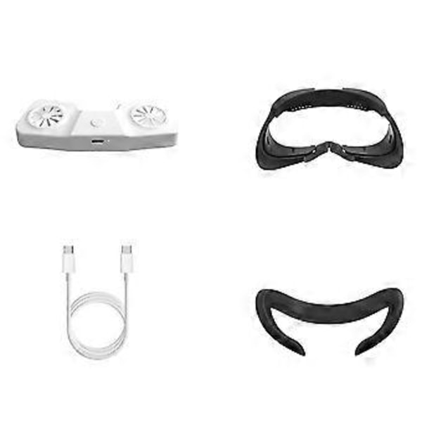 Til 3 Luftcirkulations Ansigtsdækning med Køleventilator VR Headset Udskiftnings Interface Maske til Quest3 B