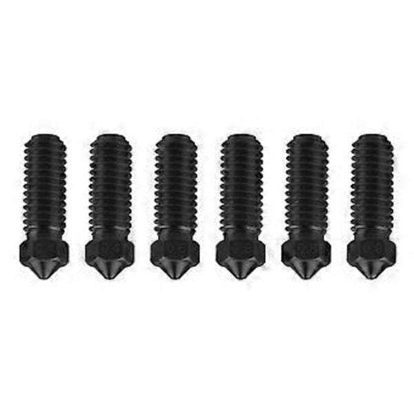 6 kpl Karkaistua terästä suuttimia 3 Hotend -ekstruuderin kierre suuttimille 0,4/0,6/0,8 mm suuttimet