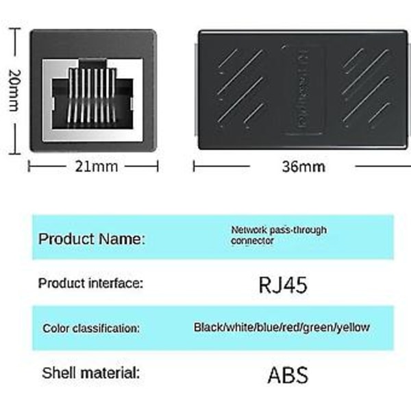 20 kpl RJ45-liitinverkon jatkaja Ethernet RJ45 8p8c -jatkaja