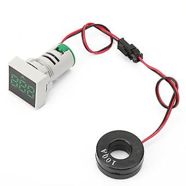 LED Indikatorlampa Mini Digital Strömmätare LED Display Amperemeter Fyrkantig Signallampa (Grön)