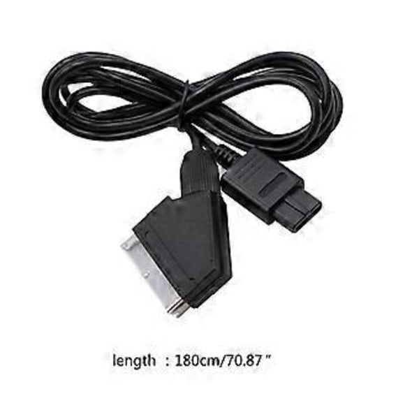 SCART AV-kabel Tilkoblingsledning Ledning Kabel Gamepad Konsolltilbehør Universell for N64 SNES SFC GC AV-kabel Svart
