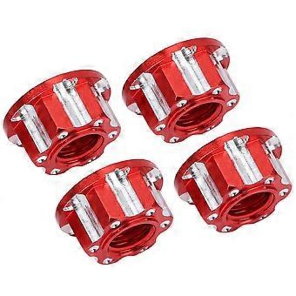 4st M4 Sexkantmuttrar, Aluminiumlegering, Passar HSP, Sakura D3 D4 1/10 RC Bil - Röd, Hållbara Uppgraderingsdelar för Förbättrad Prestanda