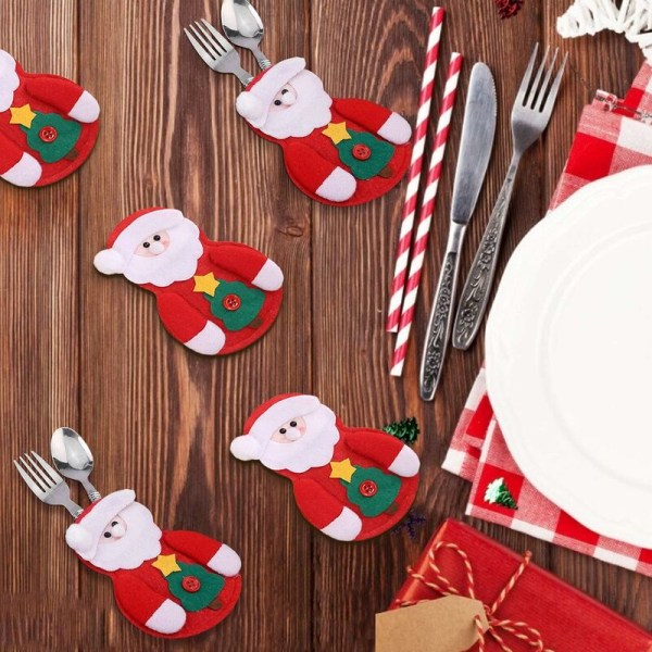 Cutlery Santa Claus Costume, Christmas Door, Christmas Table Dinner Bag, Cutlery Holder Knives Fork Spoon, Christmas Cutlery Bag, Christmas Cutlery