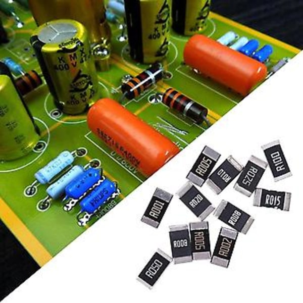 50 stk. Legeringsmodstand 2512 Smd Modstand Prøvepakke, 10 slags x 5 stk. = 50 stk. R001 R002 R005 R008 R010 R