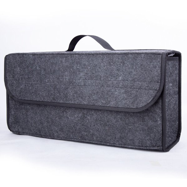 Multifunctional Car Trunk Storage Bag, Foldable, Soft Felt, Gray, 50 × 17 × 24 cm