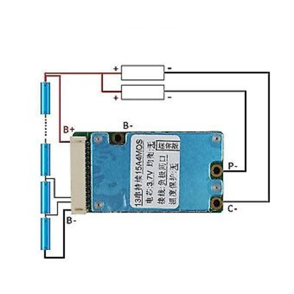 Bms Li-ion Litium 18650 Batteripaket Balanseringsladdningskort (15a)