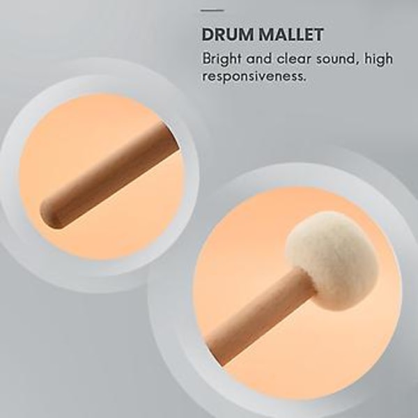 2 Stycken Dubbel Trumma Cymbal Gong Et Mjuka Ets Pinnar Filt 385mm