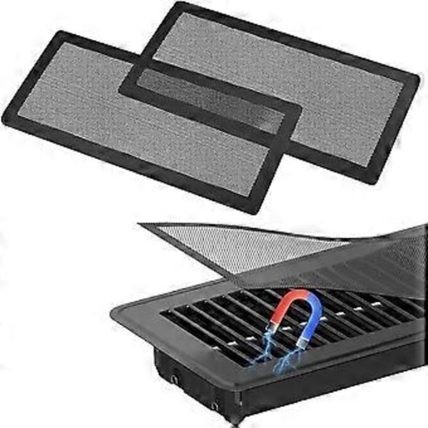 4 stk. Magnetiske Gulvventil deksler - 5,5x12 tommer Mesh Filtre for Hjem/Gulv/Vegg/Tak Fanger Opp Smuss Hår Støv