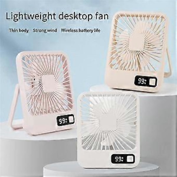Liten Skrivbordsfläkt Multi-Power Kontor Tunn och Laddningsbar Modell Vikbar Borstlös Portabel Khaki