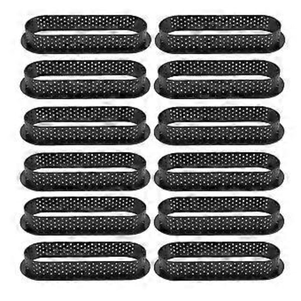 12 stycken ovala tårtformar, värmebeständiga, non-stick, mini-kakformar