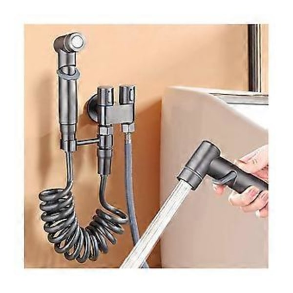 1-Inn-2-Ut Dobbel Kontrollventil Mini Multifunksjonskran Mini Dusjtrykk Baderomskran Sett for Bidet og Dusj-A
