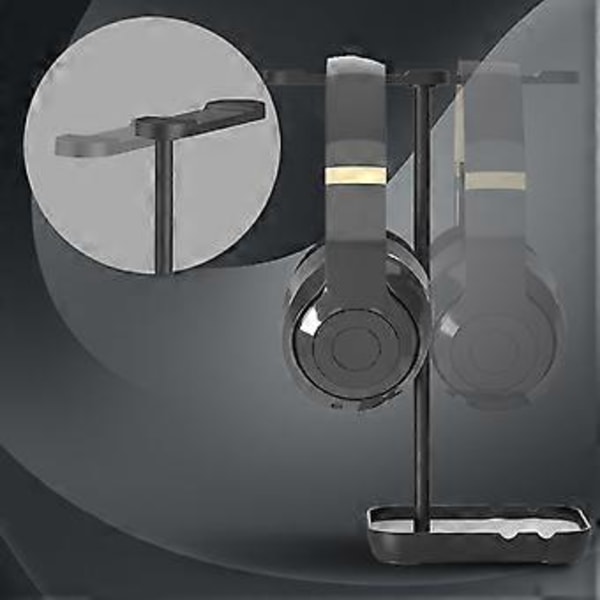Hörlursställ Halkfri Botten Gaming Headset Hållare Hängare Fäste för Alla Storlekar Sovrum Kontor Inspelningsstudio Svart