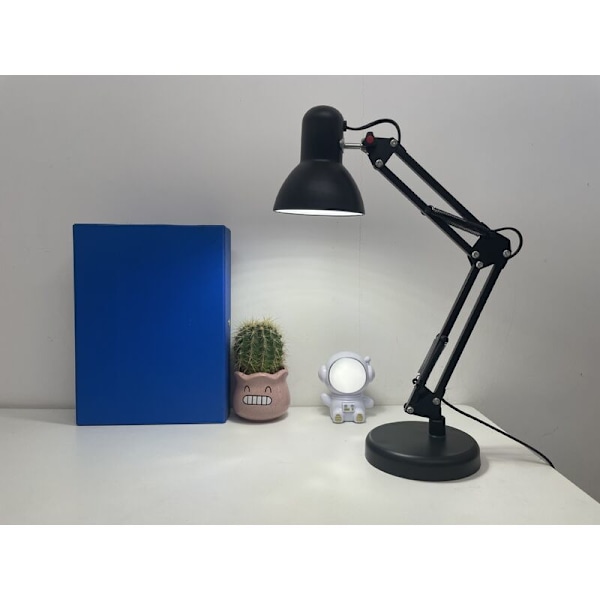 Architect Table Lamp, Led Gooseneck Lamp with Swivel Arm, Vintage Design, Black 23.5x24Cm