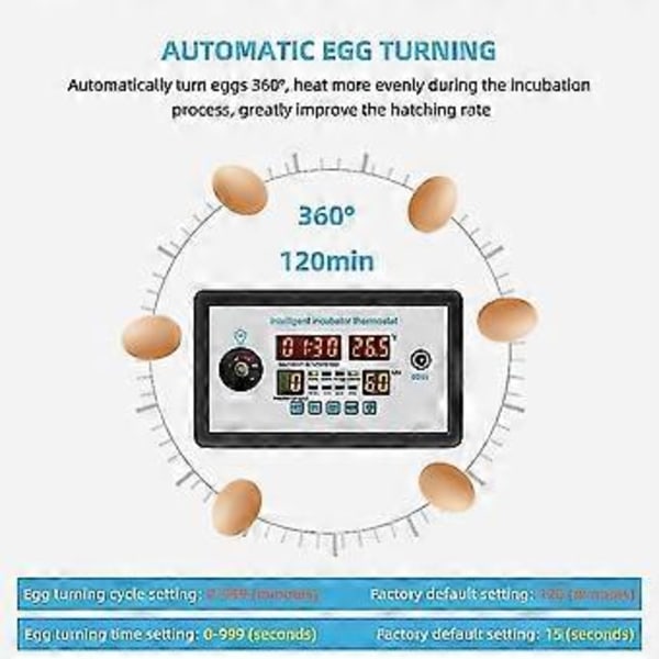 Zfx-w9002 Smart Termostat Digital Temperatur Fugtighedskontrol Inkubator 360 Automatisk Æg Vending